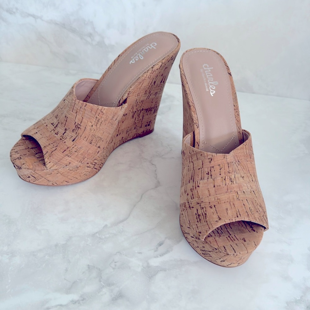 Charles by Charles David Cork Wedges 9.5